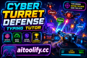 Cyber Turret Defense Typing Tutor